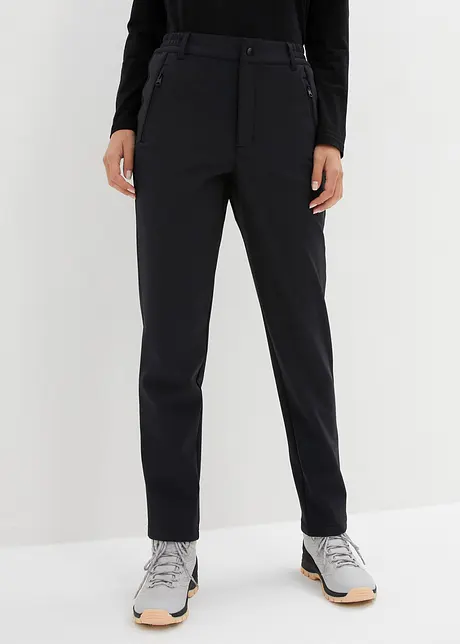 Pantalon technique en softshell stretch avec taille élastiquée dos, déperlant, bonprix