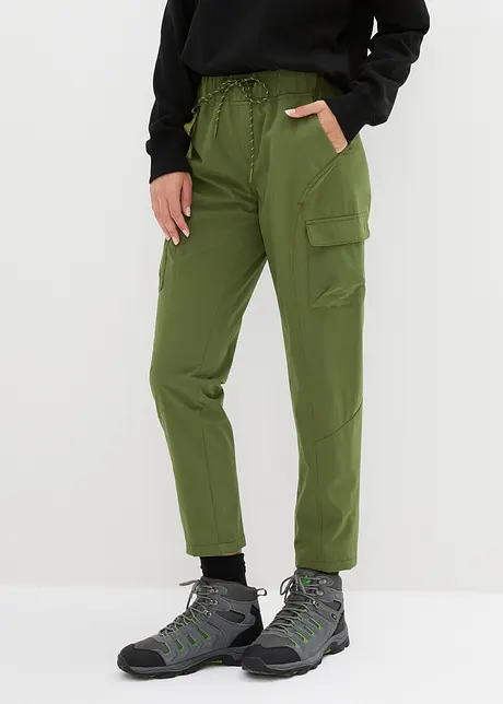 Pantalon technique déperlant avec taille élastiquée, longueur cheville, bonprix