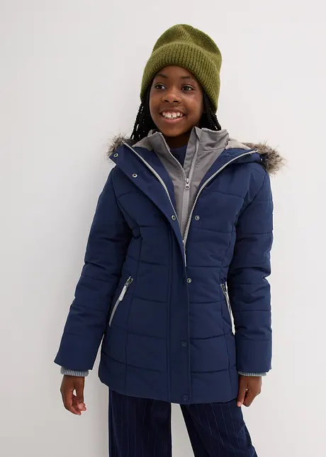 Veste d'hiver fille, aspect 2en1, bonprix