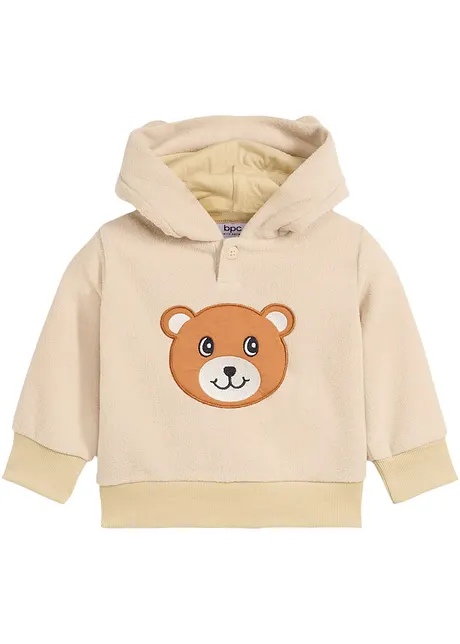 T-shirt bébé à capuche en polaire, bonprix