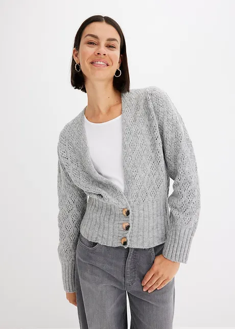 Gilet en maille à bordures larges, bonprix