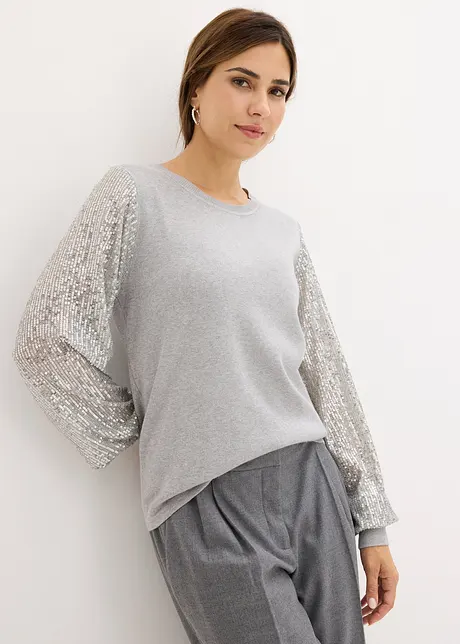 Pull avec manches à sequins, bonprix