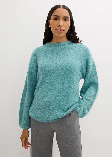 Pull en maille poilue duveteuse, bonprix