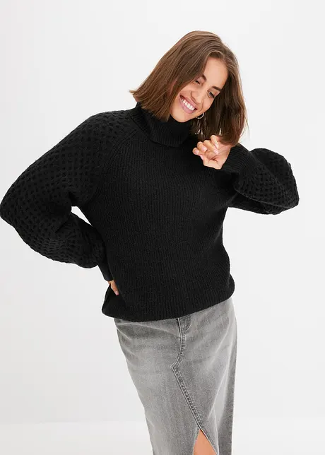 Pull en grosse maille avec motif torsadé, bonprix