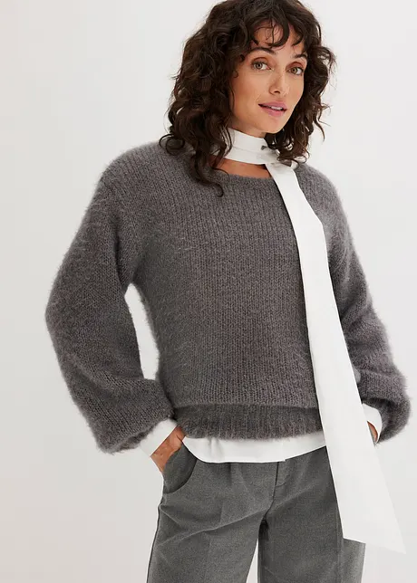 Pull oversize en fil moelleux, bonprix