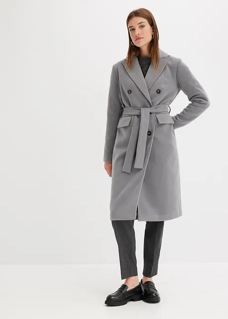 Manteau croisé court, aspect laine, bonprix