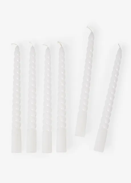 Lot de 6 bougies torsadées, bonprix