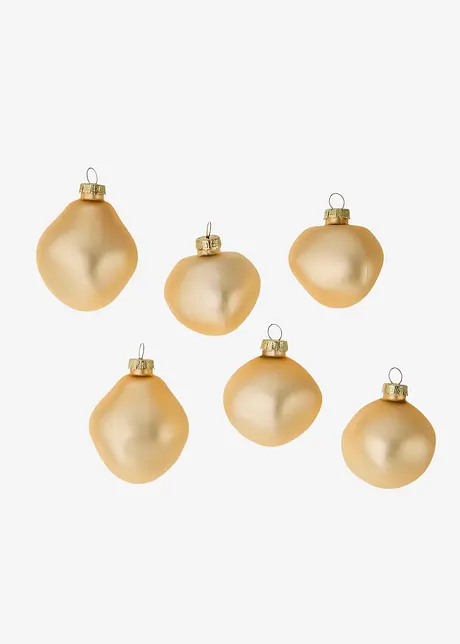 Boules de Noël aux formes organiques (6 pces), bonprix