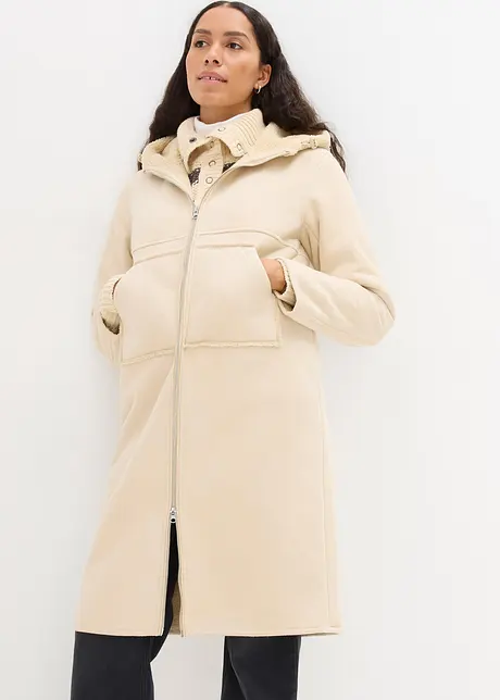 Manteau court avec doublure peluche, bonprix