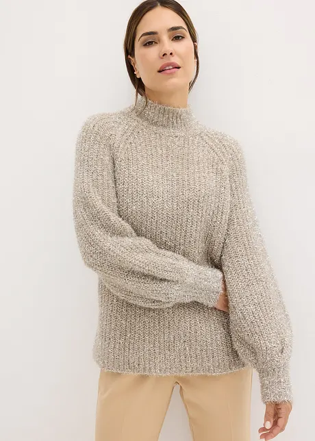 Pull en fil duveteux, bonprix