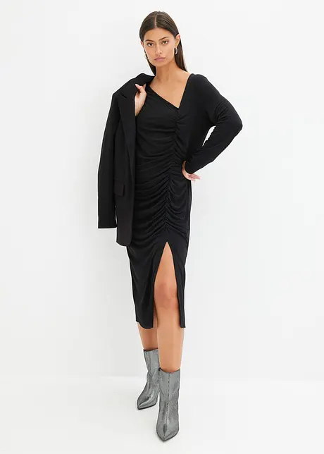 Robe en jersey à col asymétrique, bonprix