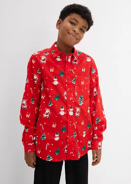 Chemise manches longues garçon à motif de Noël, bonprix