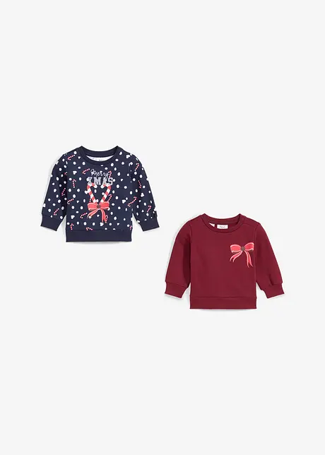 Lot de 2 sweatshirts bébé avec motif de Noël, bonprix