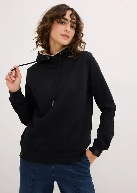 Sweat-shirt chaud à capuche avec doublure peluche, bonprix