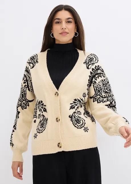 Gilet en maille avec un joli motif, bonprix