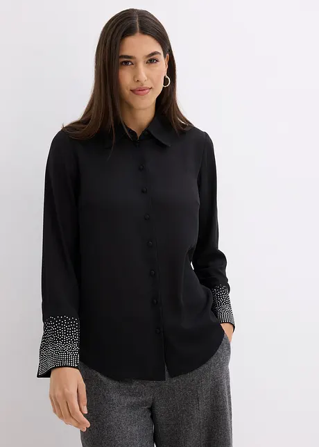 Blouse avec strass, bonprix