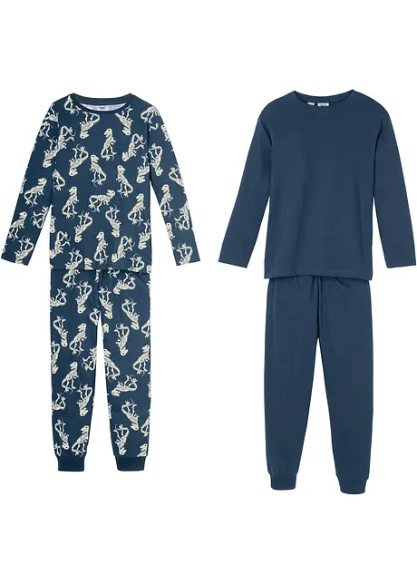 Lot de 2 pyjamas en coton doux, bonprix
