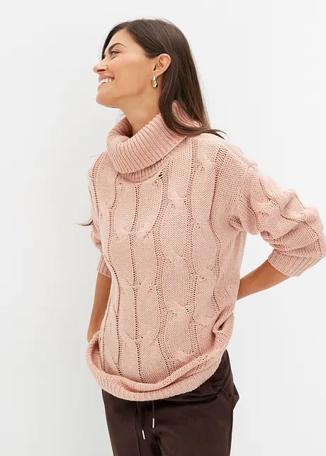 Pull en maille torsadée, bonprix