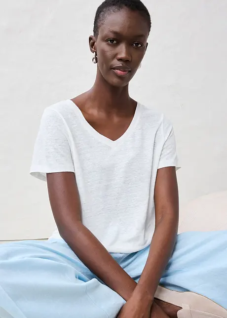 T-shirt en lin, bonprix