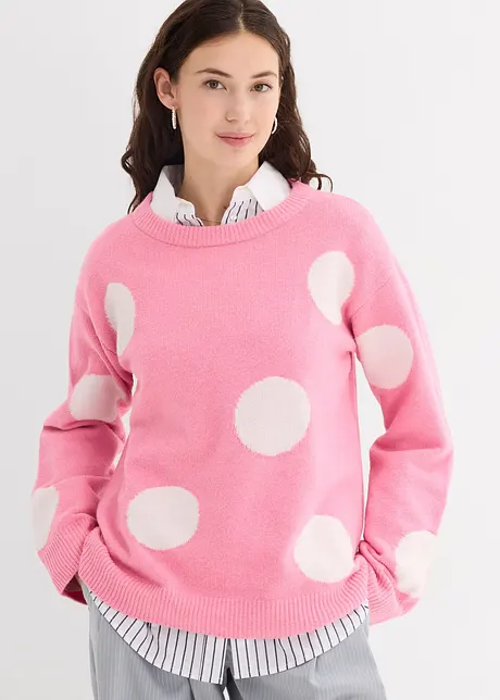 Pull oversize à gros pois, bonprix