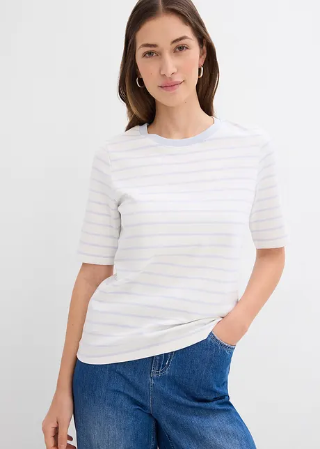 Pull Vintage 100% Coton épais Tahchee Taille XS, Couleur Blanc Cassé Avec Liseré Rose - Neuf Avec Imperfections