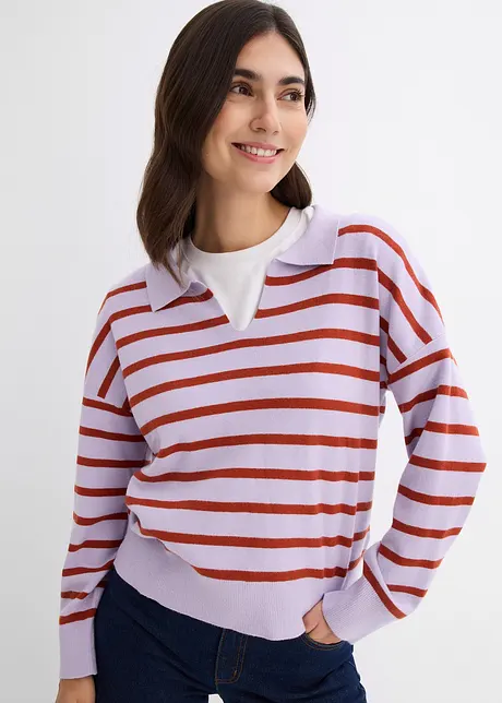 Pull col roulé rayé, en fine maille Morgan | La Redoute
