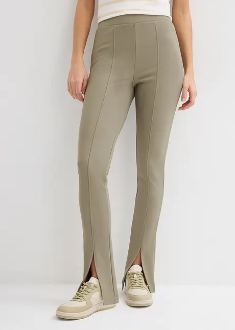 Legging décontracté à jambe évasée - olive fumé