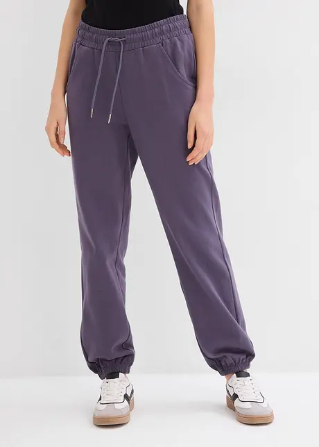 Pantalon sweat confortable, réglable à la taille - myrtille