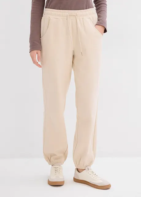 Pantalon sweat confortable, réglable à la taille - gris galet