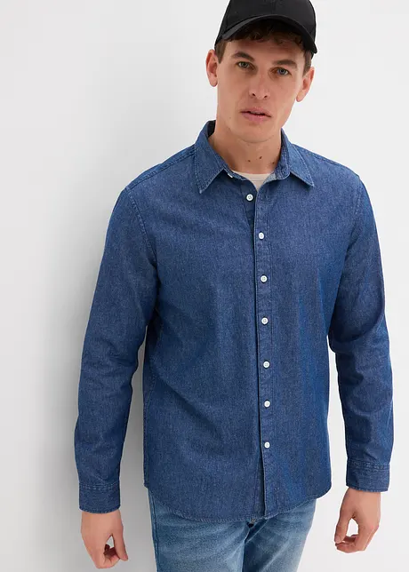 Chemise en jean 100% coton, manches longues, bonprix