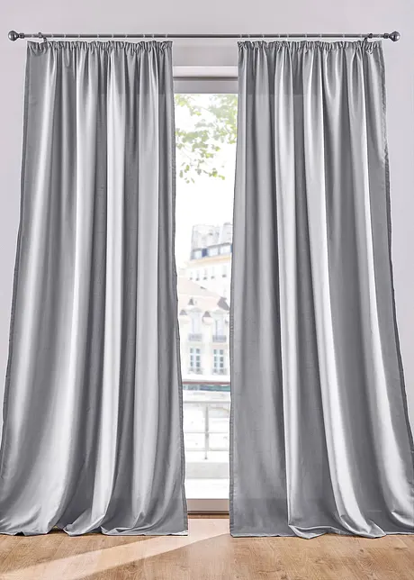Lot de 2 rideaux en microfibre facile d’entretien, bonprix