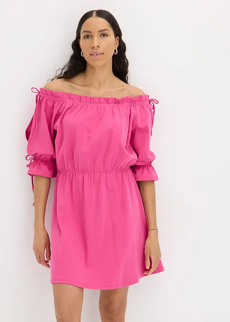 Robe en jersey à col Bardot, bonprix