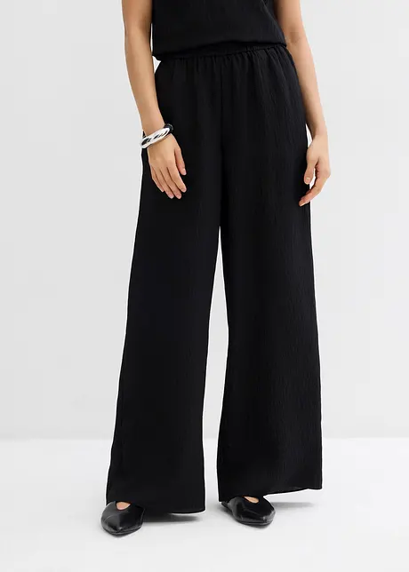 Pantalon Fluide Noir COP COPINE Modèle Kesso Taille 38 - Effet Froissé, 100% Polyester, Occasion Très Bon État