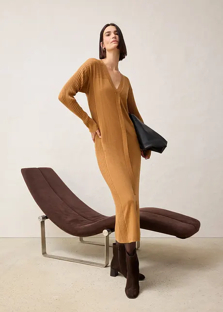 Robe Légère En Laine Mérinos Hugenberg - Marron Taille M - Occasion Très Bon état
