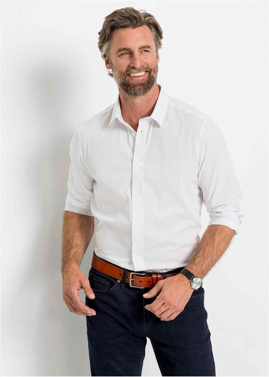 Chemise Homme DEMEANOR Extensible - Sans Repassage - Coupe Musclée - Polyamide/Élasthanne - Formelle Ou Décontractée