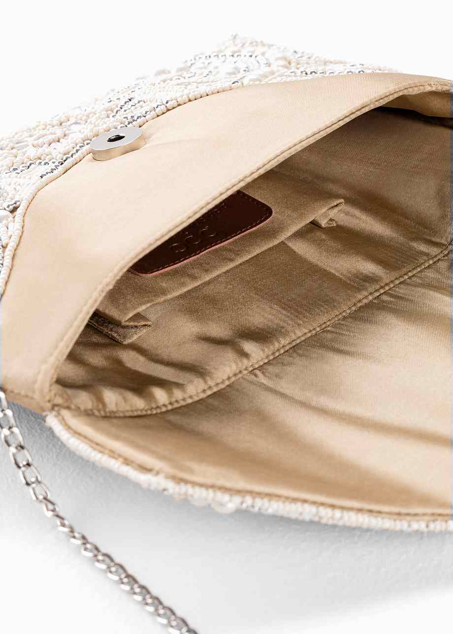 Petit Sac Pochette Marque Febronie - Couleurs Crème Et Marron, Neuf Sans étiquette
