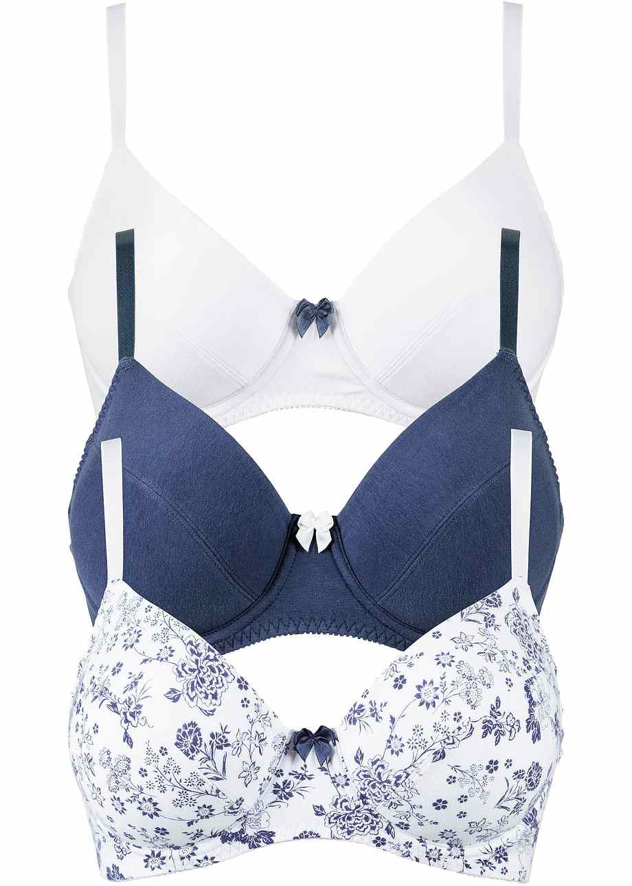 Lot De 3 Soutiens-Gorge Sport Ado - Coton 95%, Sans Armature, Bretelles Réglables - 10-18 Ans