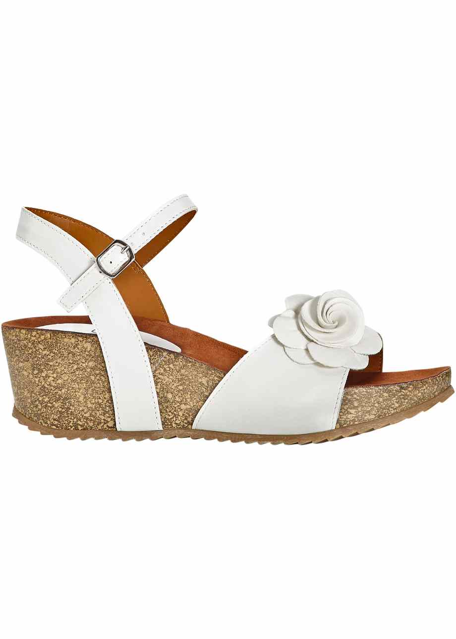 Sandales Compensées Apt. 9 Bride Cheville Blanc Liège - Taille 10 US - Neuf Avec Emballage