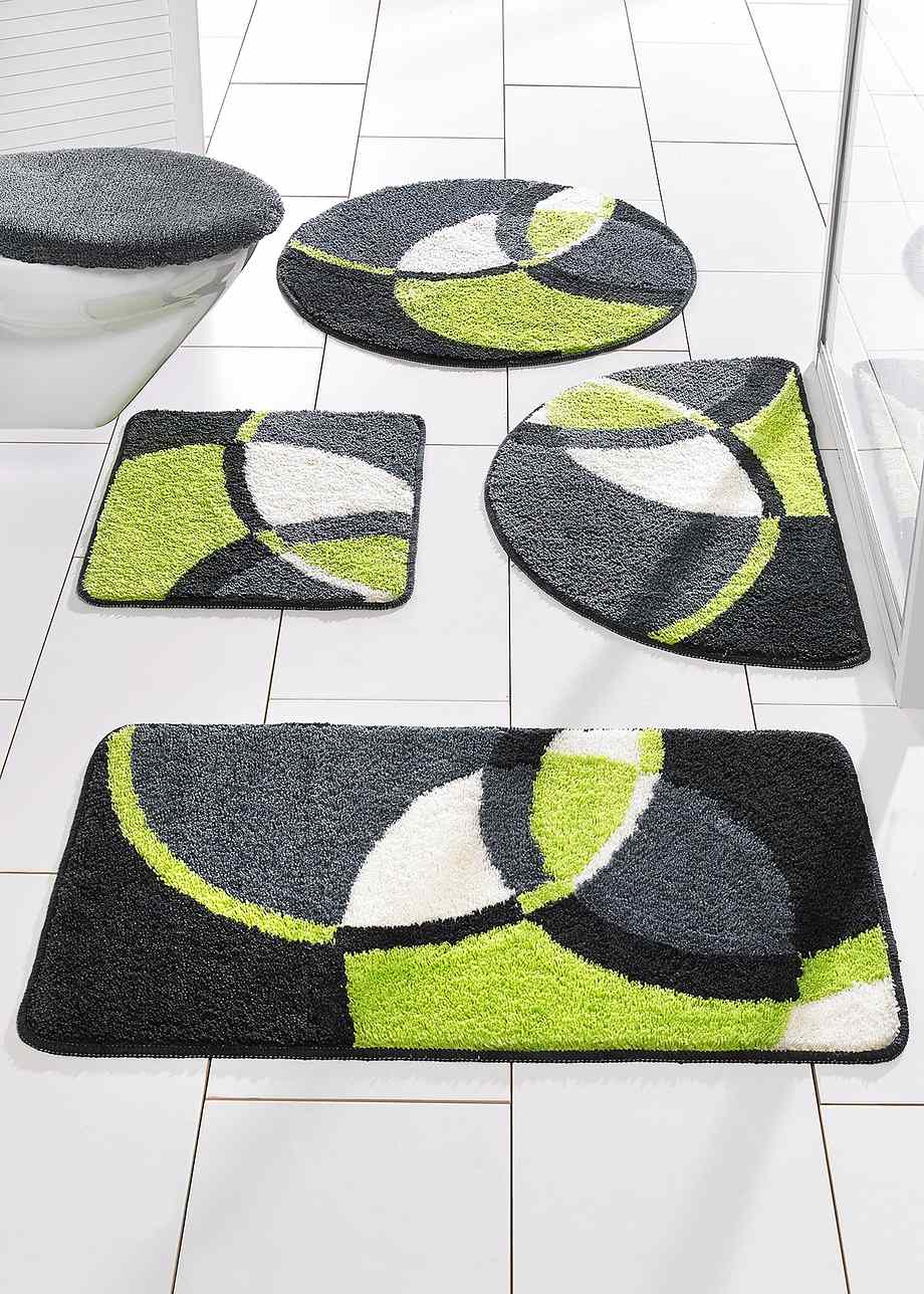 Tapis de bain coloré et douillet vert