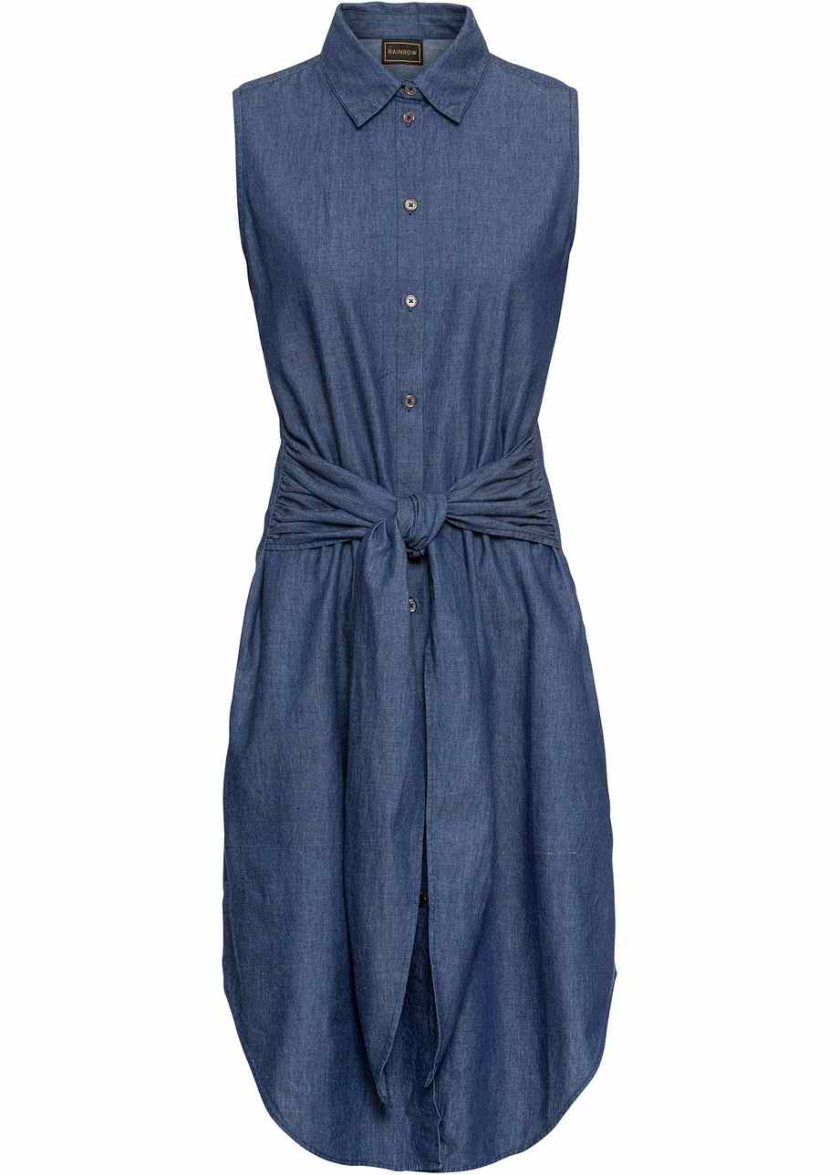 Monoprix Robe en jean - bleach denim/bleu clair
