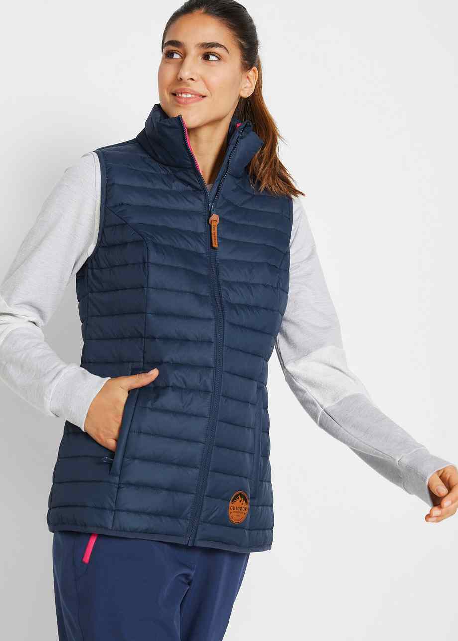 Gilet léger sans manches matelassé et fonctionnel - bleu foncé/fuchsia
