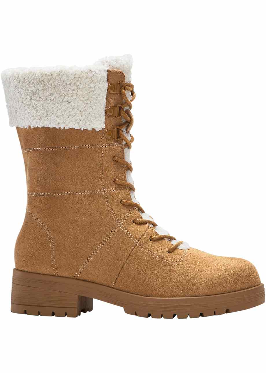 boots lacets camel femme