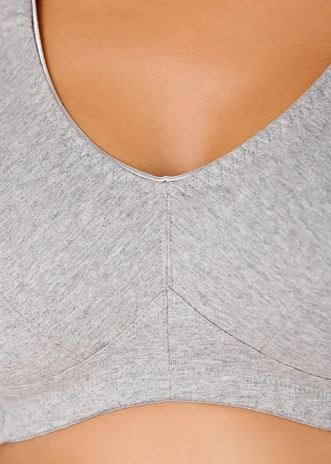 Lot de 2 soutiens-gorge coton sans armatures, bonprix