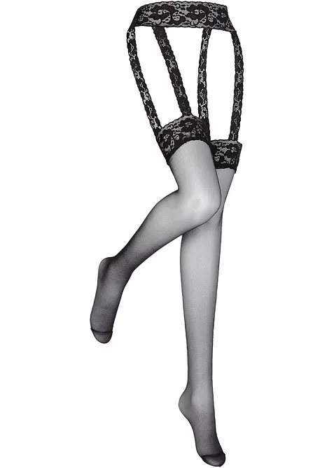 Bas porte-jarretelle 20den avec ceinture, bonprix