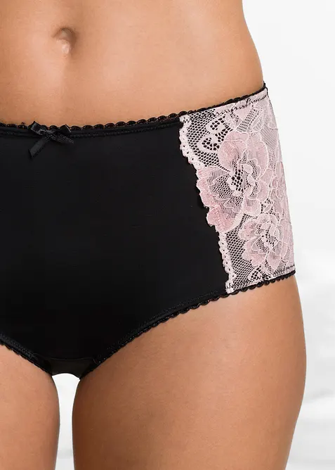 Lot de 3 slips maxi microfibre et dentelle, bonprix