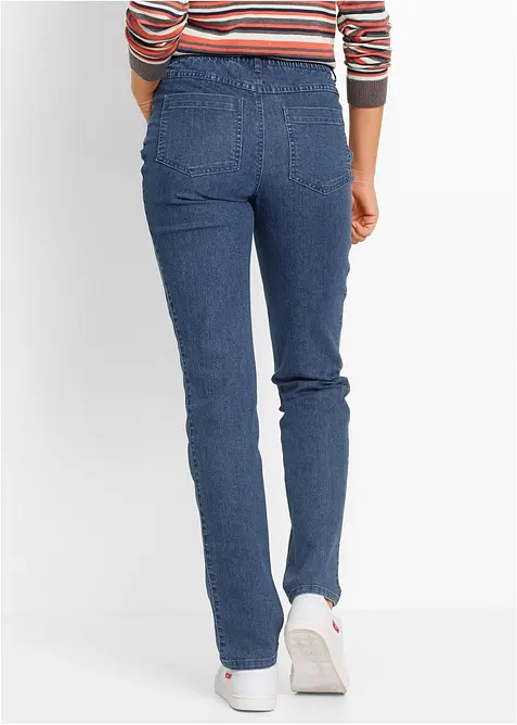 Lot de 2 jeans droits, taille mi-haute, bonprix