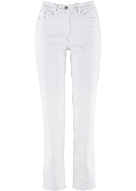 Pantalon droit et extensible, taille mi-haute, bonprix