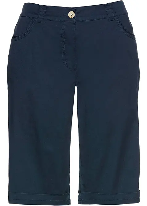 Bermuda paper touch en coton &agrave; taille confortable, bonprix