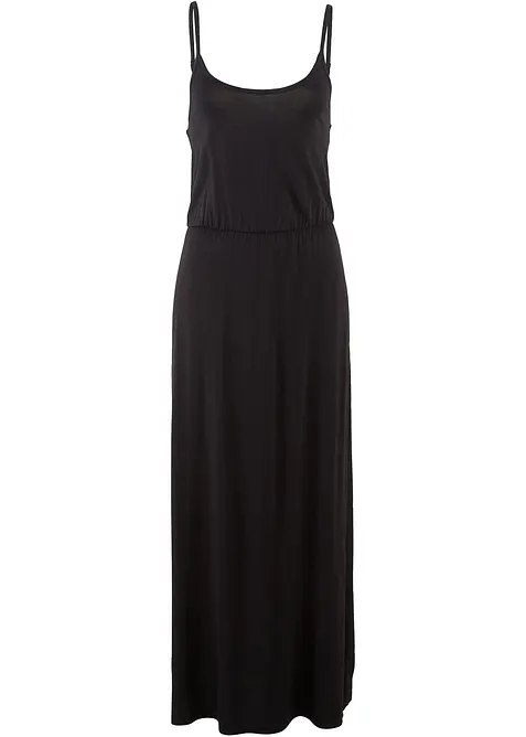 Robe longue, cintrée et fluide en viscose extensible, bonprix