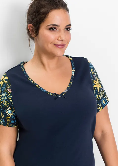 Pyjama corsaire &agrave; manches courtes 100% coton, bonprix